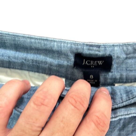 J Crew chambray scalloped shorts Sz 8 - Picture 3 of 3